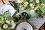 Orange fallen leaves tablescape