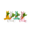 Set of 8 Multi Colored Medium Bunnies with Carrots