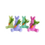 Set of 8 Multi Colored Medium Bunnies with Carrots