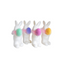 Set of 4 Large White Flocked Bunnies