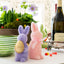 Set of 6 Multi Color Bunnies with Golden Eggs