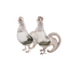 Pair of XLarge Silver-Plate and Glass Cockerel Decanters